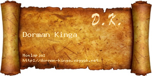 Dorman Kinga névjegykártya
